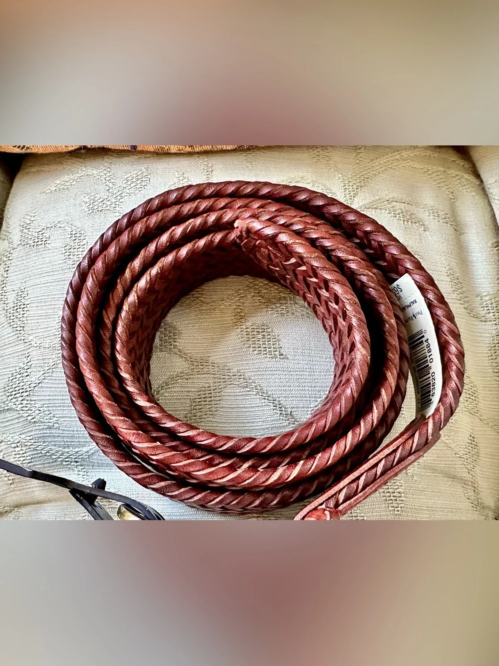 NWT Polo by Ralph Lauren Braided Leather Belt in Cognac Brown